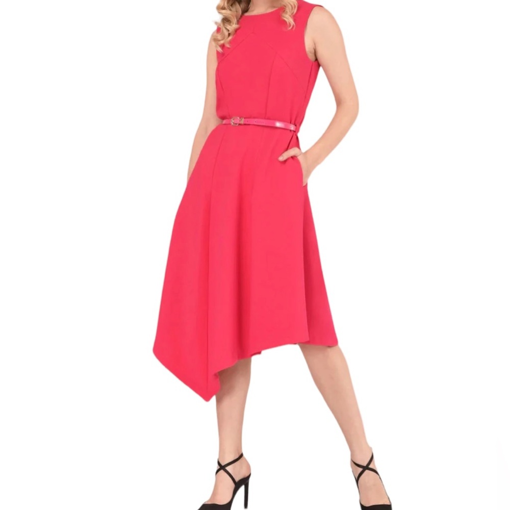 Closet London Pink Sleeveless A-Line Asymmetrical Hem Dress 4